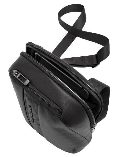 W143 iPad mini bag Black - Over-the-shoulder Bags for Men