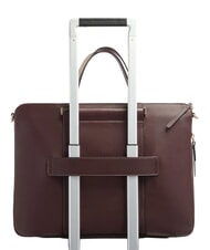 PIQUADRO CIRCLE 14" leather laptop bag burgundy/pink - Work Briefcases - 3