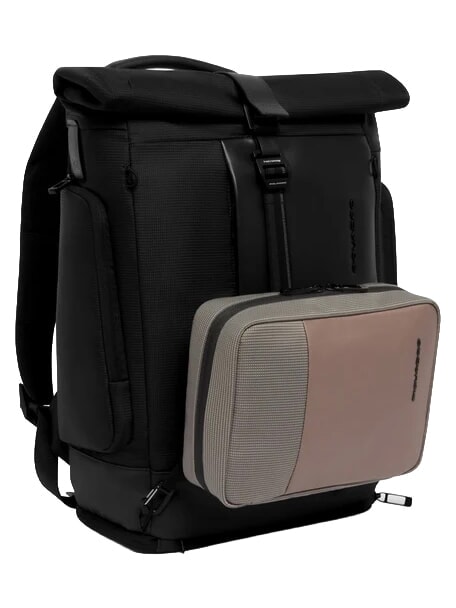 W145 Roll-top backpack for 15.6" laptop Black - Backpacks & School and Leisure