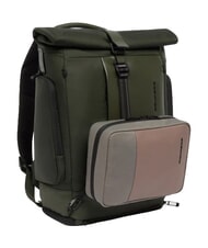 PIQUADRO W145 Roll-top backpack for 15.6" laptop GREEN - Backpacks & School and Leisure - 5