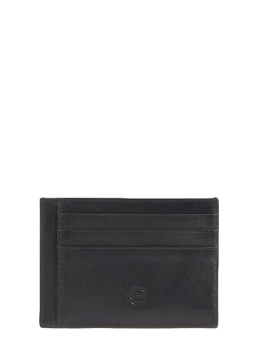 W143 Flat leather card holder Black - Men&rsquo;s Wallets