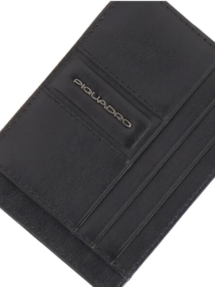 W143 Flat leather card holder Black - Men&rsquo;s Wallets