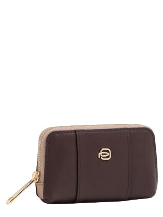 CIRCLE Leather zip key ring burgundy/pink - Key holders