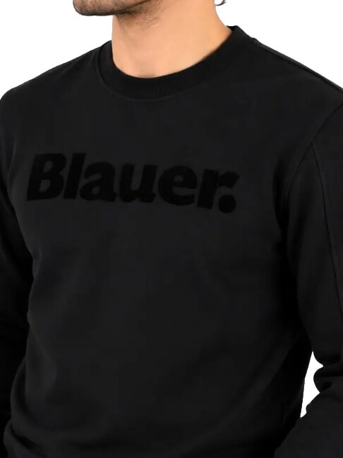 CROSBY Crew neck sweatshirt with logo black - Men's Sweaters