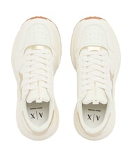 ARMANI EXCHANGE NIKY Sneakers off white + pale gold - Women&rsquo;s shoes - 3