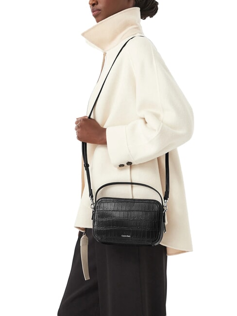 CK CROC Mini handbag with shoulder strap on black - Women&rsquo;s Bags