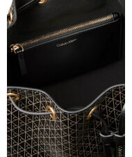 CALVIN KLEIN EMBLEM AOP Shoulder bucket bag black aop - Women&rsquo;s Bags - 4
