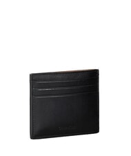 CALVIN KLEIN BOLD CK SUEDE Flat leather card holder on black - Men&rsquo;s Wallets - 2