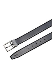 CALVIN KLEIN SQUARE BUCKLE CK Double-sided leather belt black / matte gunmetal - Belts - 2