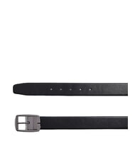 PIQUADRO BLUE SQUARE Double-sided leather belt black/t. of dark brown - Belts - 3