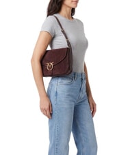 PINKO LOVE SATCHEL Shoulder bag, in suede leather - Women&rsquo;s Bags