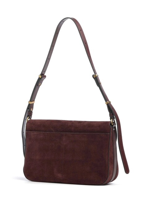 LOVE SATCHEL Shoulder bag, in suede leather Burgundy-antique gold - Women&rsquo;s Bags