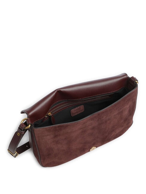 LOVE SATCHEL Shoulder bag, in suede leather Burgundy-antique gold - Women&rsquo;s Bags