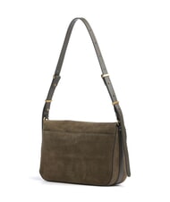 PINKO LOVE SATCHEL Shoulder bag, in suede leather dark olive green-antique gol - Women&rsquo;s Bags - 3