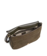 PINKO LOVE SATCHEL Shoulder bag, in suede leather dark olive green-antique gol - Women&rsquo;s Bags - 4
