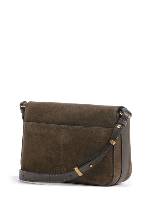 LOVE SATCHEL Mini shoulder bag, in leather dark olive green-antique gol - Women&rsquo;s Bags