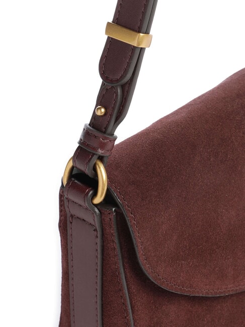 LOVE SATCHEL Mini shoulder bag, in leather Burgundy-antique gold - Women&rsquo;s Bags
