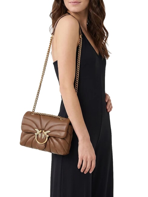 LOVE PUFF MINI Mini shoulder bag in nappa cognac brown-antique gold - Women&rsquo;s Bags
