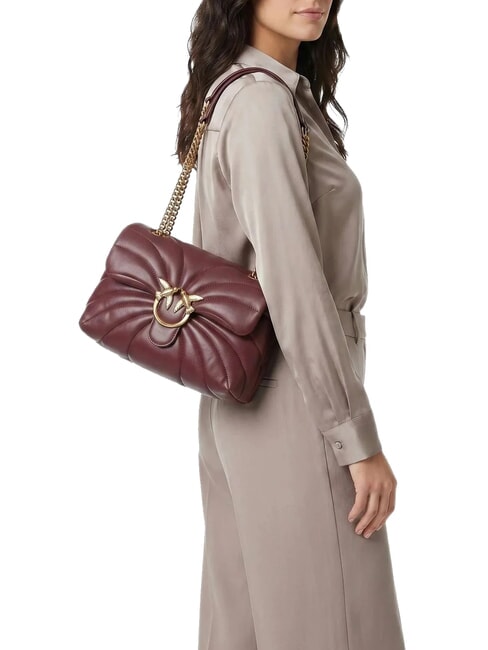LOVE PUFF CLASSIC Nappa leather shoulder bag intense currant-antique gold - Women&rsquo;s Bags