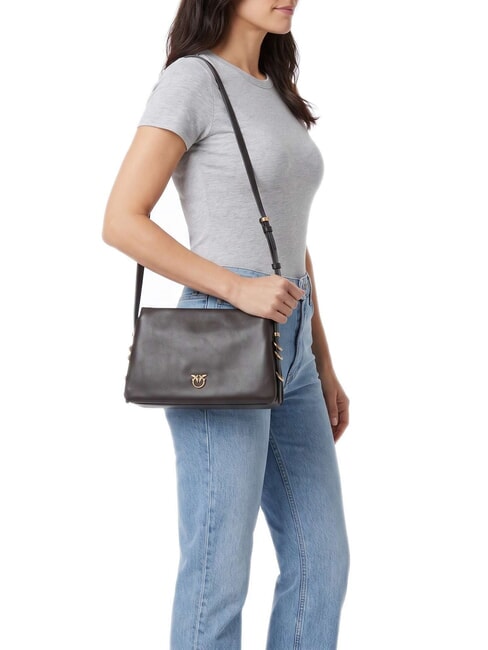 TRIPLET MINI Shoulder bag, in leather marasca brown-antique gold - Women&rsquo;s Bags