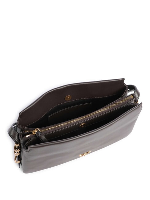 TRIPLET MINI Shoulder bag, in leather marasca brown-antique gold - Women&rsquo;s Bags