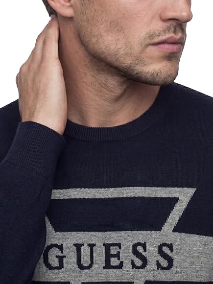 MARK LOGO JACQUARD Jersey with triangular logo smartblue - Men's Sweaters