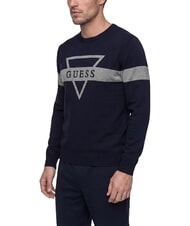 GUESS MARK LOGO JACQUARD Jersey with triangular logo smartblue - Men's Sweaters - 3
