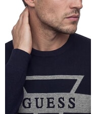 GUESS MARK LOGO JACQUARD Jersey with triangular logo smartblue - Men's Sweaters - 4