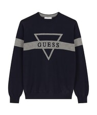 GUESS MARK LOGO JACQUARD Jersey with triangular logo smartblue - Men's Sweaters - 5