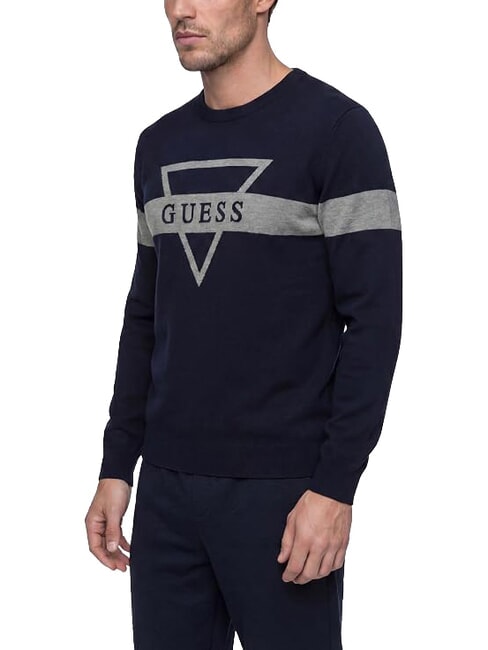 MARK LOGO JACQUARD Jersey with triangular logo smartblue - Men's Sweaters