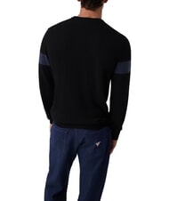 GUESS MARK LOGO JACQUARD Jersey with triangular logo jetbla - Men's Sweaters - 2