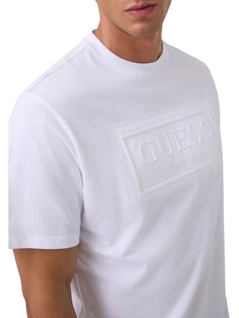 BOX LOGO EMBOSSED T-shirt with embroidered logo purwhite - T-shirt