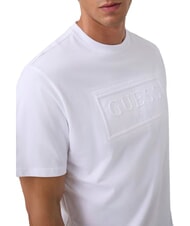 GUESS BOX LOGO EMBOSSED T-shirt with embroidered logo purwhite - T-shirt - 3