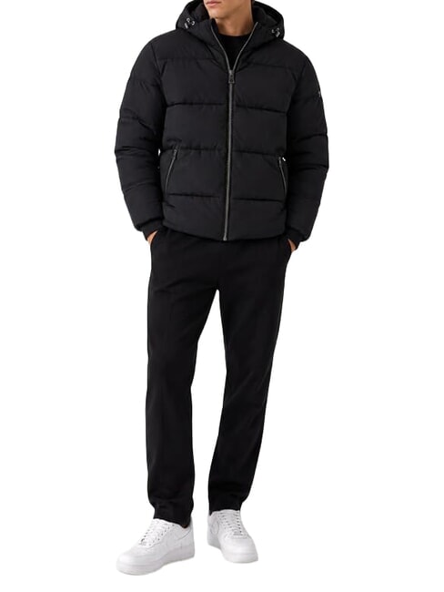 STRETCH PUFFA Down jacket with hood jetbla - Men's down jackets