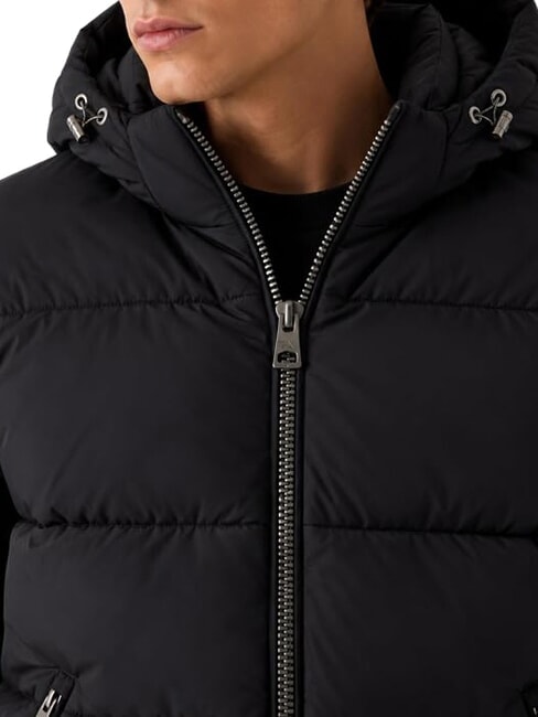 STRETCH PUFFA Down jacket with hood jetbla - Men's down jackets
