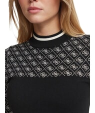 GUESS MOCK NECK AUBREY 4G Slim fit sweater black muted stone co - Women's Sweaters - 3