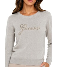 GUESS GEORGIA LOGO Long-sleeved shirt light melange gray m - Women's Sweaters - 3