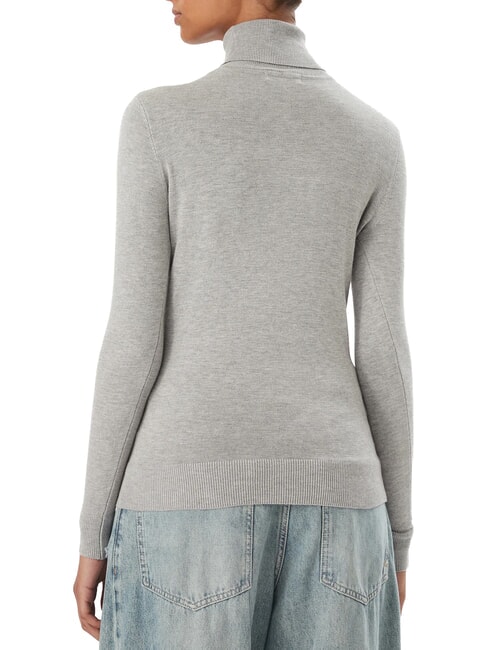 HALLIE TRIANGLE High neck sweater, long sleeves light melange gray m - Women's Sweaters