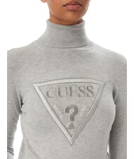 GUESS HALLIE TRIANGLE High neck sweater, long sleeves light melange gray m - Women's Sweaters - 4