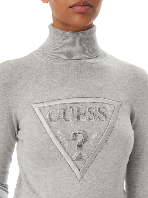 HALLIE TRIANGLE High neck sweater, long sleeves light melange gray m - Women's Sweaters