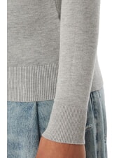 GUESS HALLIE TRIANGLE High neck sweater, long sleeves light melange gray m - Women's Sweaters - 5