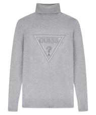 GUESS HALLIE TRIANGLE High neck sweater, long sleeves light melange gray m - Women's Sweaters - 6
