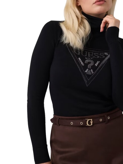 HALLIE TRIANGLE High neck sweater, long sleeves jetbla - Women's Sweaters