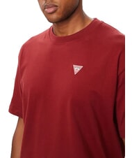 GUESS JEANS MINI TRIANGLE Cotton T-shirt vineyard red - T-shirt - 3