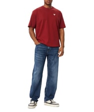 GUESS JEANS MINI TRIANGLE Cotton T-shirt vineyard red - T-shirt - 4