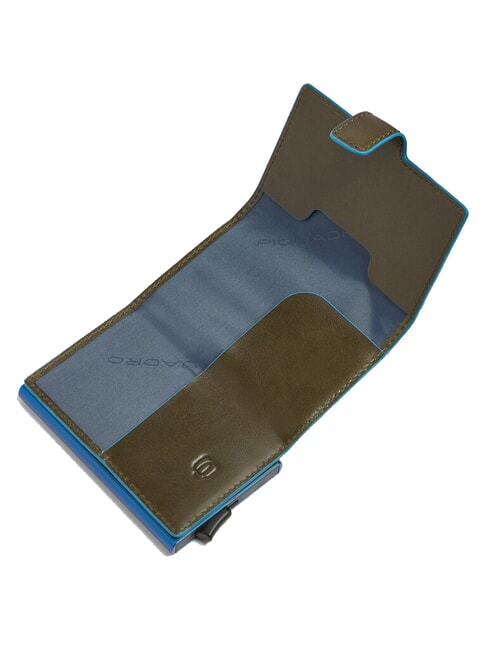 BLUE SQUARE Leather and metal credit card holder GREEN - Men&rsquo;s Wallets