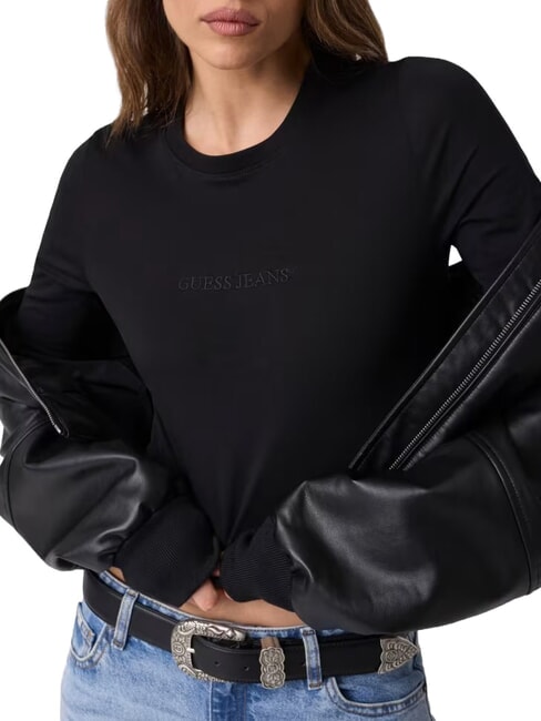 SLIM LOGO EMBOSSED Long-sleeved T-shirt jetbla - Sweatshirts