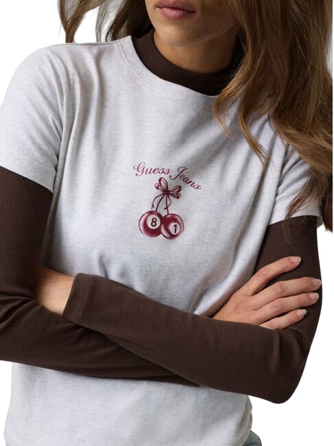 CHERRY REGULAR Short-sleeved T-shirt gj lt grey heather - T-shirt