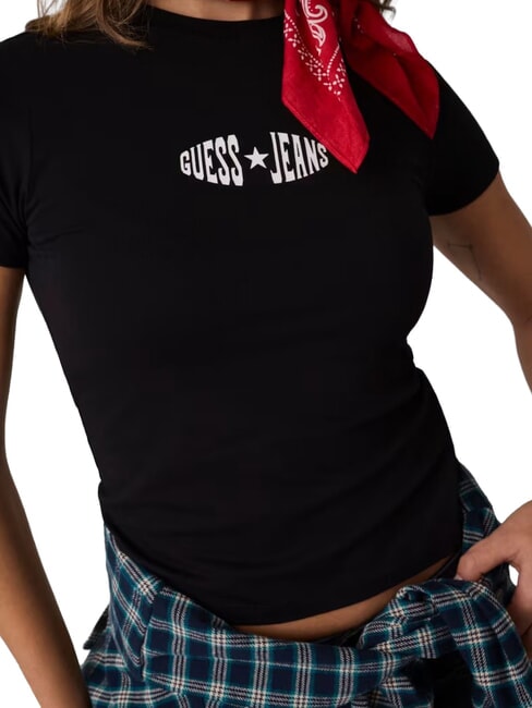 PRINT SLIM Slim-fit short-sleeved T-shirt jetbla - T-shirt