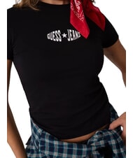 GUESS JEANS PRINT SLIM Slim-fit short-sleeved T-shirt jetbla - T-shirt - 4